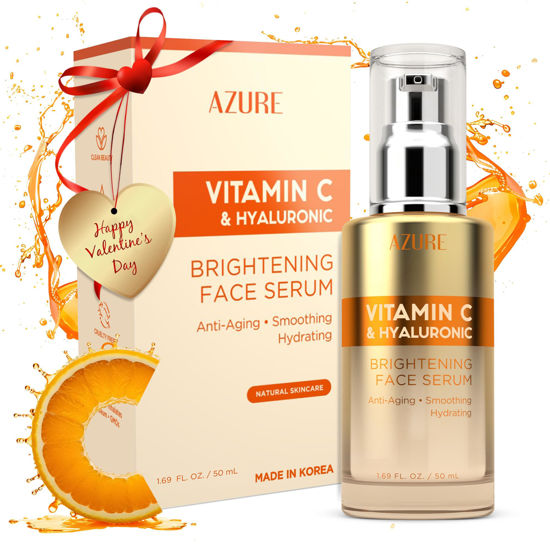 Picture of Azure Dermatologist Tested Vitamin C Face Serum - K Beauty Anti-Aging Serum with Hyaluronic Acid for Dark Spots - Korean Skincare, Retinol Enhanced Formula for Wrinkle Care - 1.69 fl oz