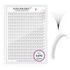Picture of NAGARAKU Premade Fans Eyelash Extensions 320 Fans 6D Volume 0.07mm D curl 12mm Sharp Narrow Stem Clusters Thin Pointy Base Russian Pre Fanned Fluffy Matte Black