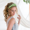 Picture of SuPoo Tiaras for Girls Green Crown Crystal Birthday Crown Wedding Tiaras Purple Gems Rhinestone Headband Hair Accessories Princess Decoration for Halloween Party Prom Gifts