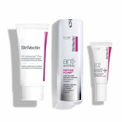 Picture of StriVectin Anti Wrinkle Trio Kit for Face and Eyes, 3 piece kit with SD Plus Moisturizer, Peptide Plump Line Face Serum, and Intensive Eye Concentrate Wrinkle Cream