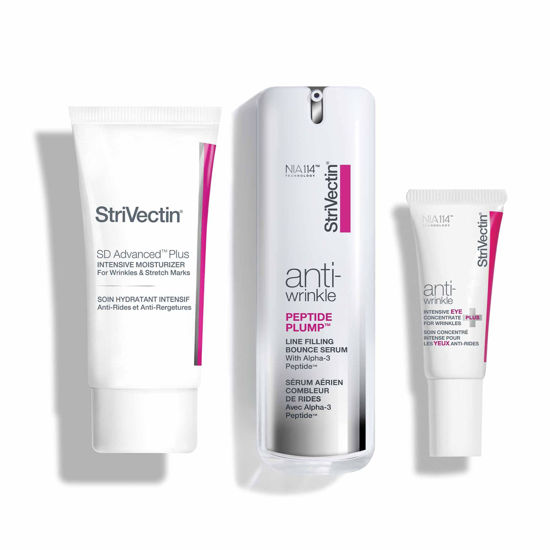 Picture of StriVectin Anti Wrinkle Trio Kit for Face and Eyes, 3 piece kit with SD Plus Moisturizer, Peptide Plump Line Face Serum, and Intensive Eye Concentrate Wrinkle Cream