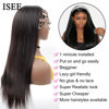 Picture of ISEE 10A Headband Wig Straight Human Hair Wigs for Black Women 180% Density Brazilian Virgin Hair Machine Made Headband Wig Non Lace Front Human Hair Wigs 26 inch