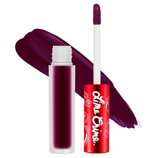 Picture of Lime Crime Velvetines Liquid Matte Lipstick, Scandal (Deep Rich Plum) - Bold, Long Lasting Shades & Lip Lining - Stellar Color & High Comfort for All-Day Wear - Talc-Free & Paraben-Free