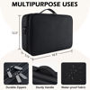Picture of gzcz Large Capacity Travel Makeup Train Case 16.5 Inches Professional Makeup Cosmetic Case Portable Artist Cosmetics Brushs Organizer Storage Bag With Adjustable Dividers And Shoulder Strap (Black)