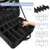 Picture of gzcz Large Capacity Travel Makeup Train Case 16.5 Inches Professional Makeup Cosmetic Case Portable Artist Cosmetics Brushs Organizer Storage Bag With Adjustable Dividers And Shoulder Strap (Black)