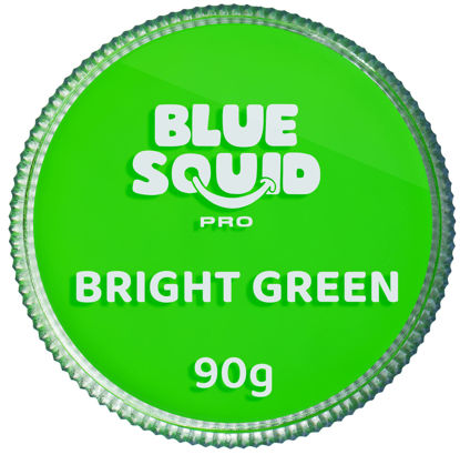 Picture of Blue Squid PRO Face Paint - Professional Water Based Single Cake Facepaint & Body Paints - SFX Makeup, Kids Adults Face Painting for Costume, Halloween, Cosplay - Classic Bright Green 90g / 3oz