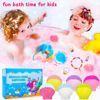 Picture of Mermaid Bath Bombs for Kids Girls with Surprise Inside, 6 Pcs Natural Fizzy Princess Fun Shell Bubble Bath Bomb Kit with Jewelry Toys, Christmas Easter Basket Stuffer Valentines Day Birthday Gift Set