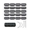 Picture of YANTAISIYU 20 Pieces 32mm Hairpieces Snap Clips U Shape Wig Clips for Hair Extensions Making Wig Accessories Set Tools (Black)
