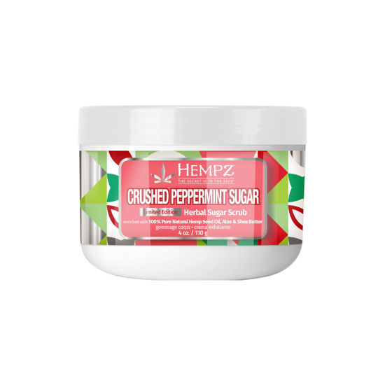 Picture of Hempz Crushed Peppermint Sugar, Sugar Body Scrub, Holiday Gift for Men and Women, 4 oz
