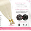 Picture of Moresoo Keratin Bond Hair Extensions I Tip Hair Extensions Blonde 24 Inch Straight I Tip Pre Bonded Hair Extensions 100% Remy Hair Colored #60A Platinum Blonde 40g/50s