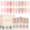 Picture of SHOYUM Jelly Pink Gel Nail Polish Set of 10 Colors Nude Gel Polish Kit UV LED Soak Off Nail Polish Gel Home DIY Manicure Nail Art Salon Varnish