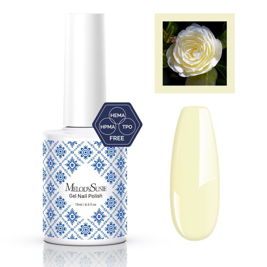 Picture of MelodySusie Fleurwee Plant-based UV Gel Nail Polish Spring Gel Polish Pale Yellow P09 Gift for Women Hema Free 21 Non-Toxic Long Lasting No Chip Finger Nail Art Salon Manicure DIY at Home