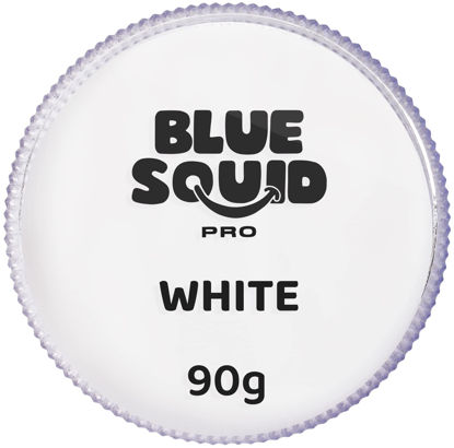 Picture of Blue Squid PRO Face Paint - Professional Water Based Single Cake Facepaint & Body Paints - SFX Makeup, Kids Adults Face Painting for Costume, Halloween, Cosplay - Classic White 90g / 3oz