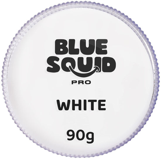 Picture of Blue Squid PRO Face Paint - Professional Water Based Single Cake Facepaint & Body Paints - SFX Makeup, Kids Adults Face Painting for Costume, Halloween, Cosplay - Classic White 90g / 3oz