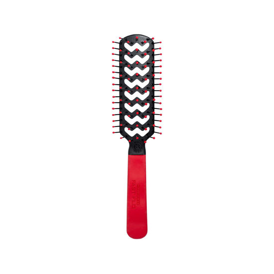 Picture of Cricket Static Free Fast Flo Color Vent Hair Brush - Quick and Blow Drying, Detangling, and Frizz-Free Styling - Anti-Static Bristles, Ideal for All Hair Types, So Rad (Red)