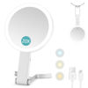 Picture of MIYADIVA Magnifying Mirror with Light,20X Magnifying Makeup Mirror with Handheld,Travel Mirror with Lights and Magnification,3 Colors Desktop Mirror and Wall Mirror,Vanity Mirror with Lights 6 Inches