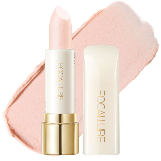 Picture of FOCALLURE Moisturizing Shiny Lipstick,Pearl Shimmery Finish,Hydrating Tinted Lip Balm with Creamy Texture,Long Lasting High Pigmented Lip Stain,Guest From Sky