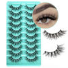 Picture of APCYUST Mink Lashes Wispy Eyelashes 10 Pair Natural Fake Lash Pack Fluffy Lashes False Short Strips Eyelash Reusable 3D Cat Eye Pestañas Cluster Set that Looks Like Extensions for Daily Makeup