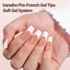 Picture of Vansiho French Gel Nail Tips, 150Pcs Long Square Brown Gel Nail Tips, French Tips Press on Nails, French Square 3 in 1 Pre-French Gel Tips, Fake Nails for Nail Art DIY 15 Sizes