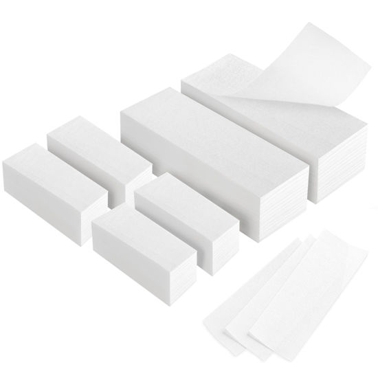 Picture of 600-Count Non Woven Wax Strips, 2 Size Body and Facial Epilating Wax Strips Paper for Hair Removal, Beauty Waxing Strips for Leg Face Chest Back and Bikini