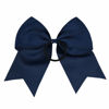 Picture of DEEKA 12PCS 8" Large Cheer Hair Bows Ponytail Holder Handmade for Teen Girls Softball Cheerleader Sports-Navy Blue
