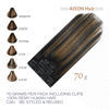 Picture of Aison Clip in Hair Extensions Real Human Hair 70G Natural Black to Chestnut Brown 100% Remy Human Hair Soft Silky Straight 7pcs 16clips One Pack 18 Inch