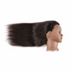 Picture of 20-22" 100% Human Hair Mannequin Head Training Head Cosmetology Manikin Head Doll Head with Free Clamp (Black)