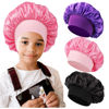 Picture of 3 PCS Kids Bonnets for Girls,Silk Bonnet for Sleeping Kids,Bonnet for Kids,Toddler Bonnet for Boys and Girls,Small