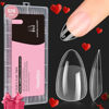 Picture of Beetles Gel Nail Tips Short Almond Etch-X Nail Tips,12 Sizes 576Pcs Pre Shaped Soft Nail Tips Half Matte False Nails for Valentine Gel Nail Polish Full Cover Press On Nail Nail Extensions Set