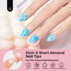 Picture of Beetles Gel Nail Tips Short Almond Etch-X Nail Tips,12 Sizes 576Pcs Pre Shaped Soft Nail Tips Half Matte False Nails for Valentine Gel Nail Polish Full Cover Press On Nail Nail Extensions Set