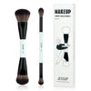 Picture of Jessup Makeup Brushes 2pcs Double Sided Foundation Brush Contour Brush Dual Ended Eye Blending Brush, Multi-functional Cosmetic Brush Bright Cyan T502