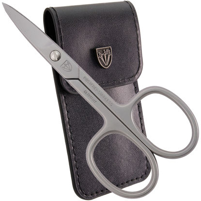Picture of 3 Swords Germany - brand quality STAINLESS STEEL INOX CURVED NAIL SCISSORS (1 PIECE) with case for manicure pedicure - nail care by 3 Swords - Made in Germany