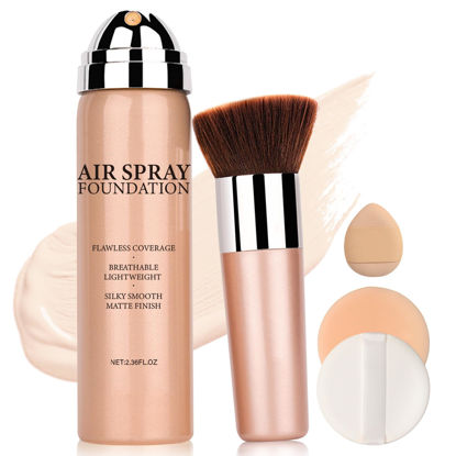 Picture of QIUFSSE Airbrush Foundation Makeup Spray Full Coverage Foundation for Mature Skin,Long-lasting Airbrush Flawless Setting Spray,Waterproof Foundation for Smooth Radiant Skin (04 Porcelain Color)