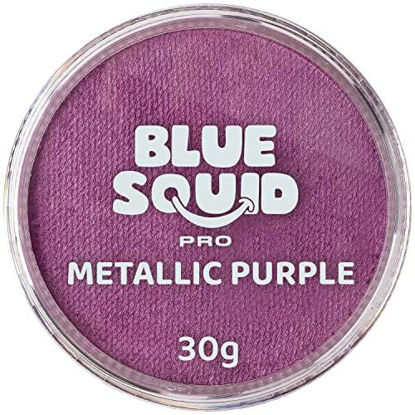 Picture of Blue Squid PRO Face Paint - Professional Water Based Single Cake Facepaint & Body Paints - SFX Makeup, Kids Adults Face Painting for Costume, Halloween, Cosplay - Metallic Purple 30g / 1oz
