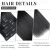 Picture of Rimoss Clip in Hair Extensions Real Human Hair, Premium 7pcs Jet Black Human Hair Clip in Extensions Double Weft, Soft Hair Extensions Clip ins Real Human Hair Straight for Women (#1 14 Inch)