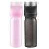 Picture of Pairswind 200ml Black & Pink Reusable Plastic Hair Oiling & Dye Application Bottle with Mist Spray & Continuous Spray, 3.2" x 6.1" Rectangular Bottle, 2-Pack with Scalp Massage Comb