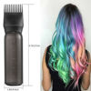 Picture of Pairswind 200ml Black & Pink Reusable Plastic Hair Oiling & Dye Application Bottle with Mist Spray & Continuous Spray, 3.2" x 6.1" Rectangular Bottle, 2-Pack with Scalp Massage Comb