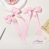 Picture of Silky Satin Hair Bows and Ribbons: 2PCS Pink Alligator Clips for Ponytail Holders, Hair Accessories for Women, Girls, Toddlers, and Teens