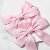 Picture of Silky Satin Hair Bows and Ribbons: 2PCS Pink Alligator Clips for Ponytail Holders, Hair Accessories for Women, Girls, Toddlers, and Teens