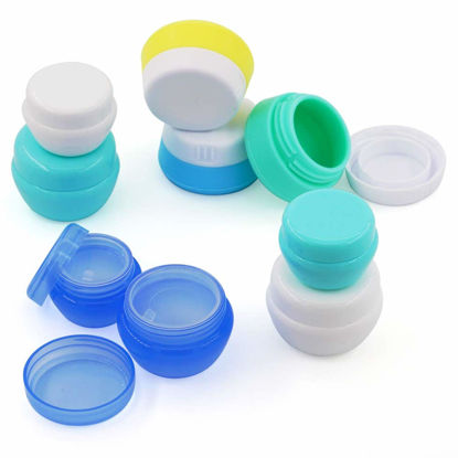 Picture of Cosywell Travel Containers Sets Silicone & PP Cream Jars for Toiletries Empty Lotion Leak-proof & TSA Approved Bottles Accessories with Hard Sealed Lids for Cosmetic Makeup Face Cream (9 Jars)
