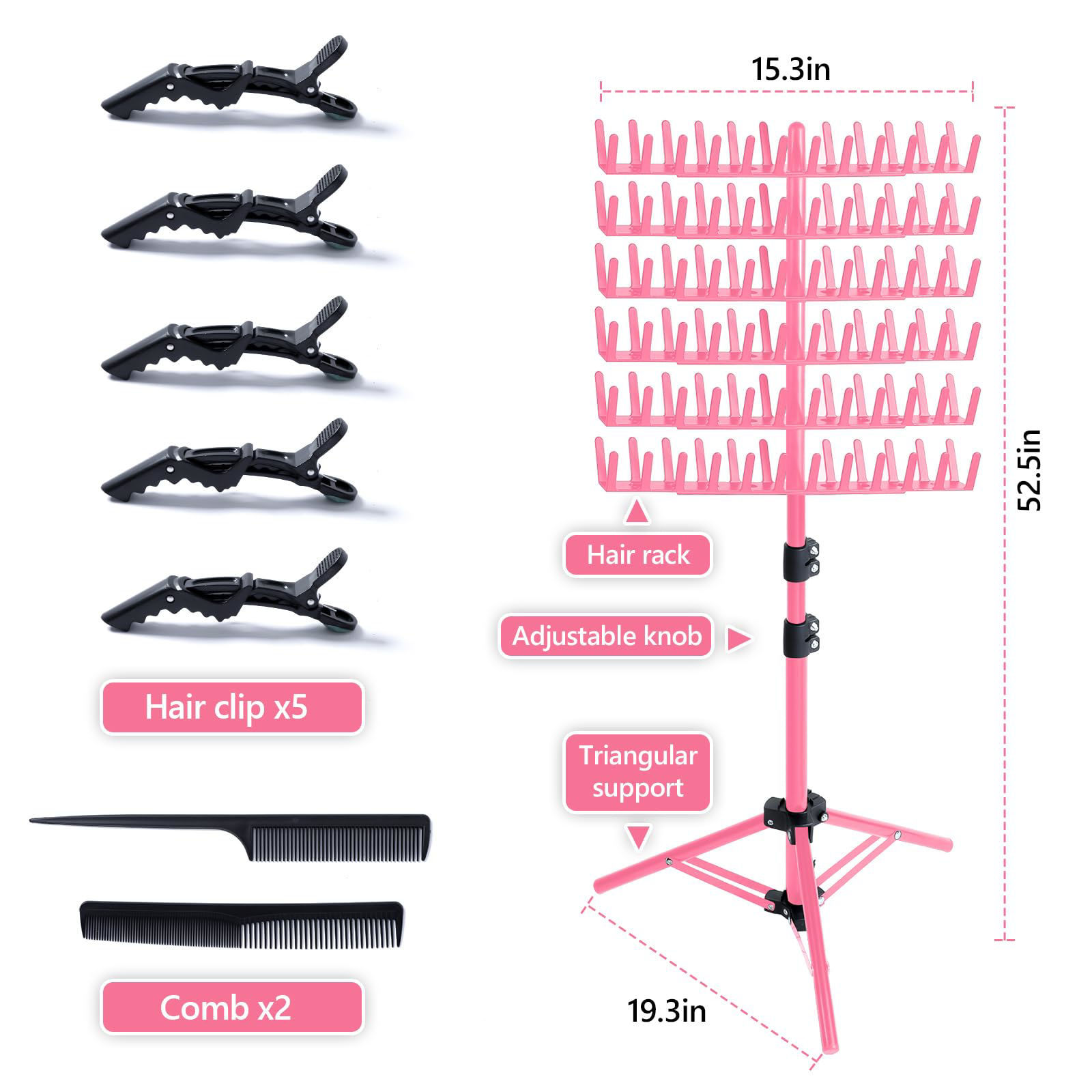 GetUSCart- Eastdone Braiding Hair Rack Standing Hair Extension Holder ...