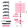 Picture of Eastdone Braiding Hair Rack Standing Hair Extension Holder Hanger, 144 Pegs Hair Divider Rack for Braiding Hair Separator Stand Display Stand (red)