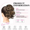 Picture of REECHO Ponytail Extension, 9" Claw Clip in Short Curly Wavy Pony Hair Extension Jaw Clip on Pony Tail HP001 Hairpiece for Women - Chocolate Brown with Highlights