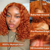 Picture of omswet Ginger Deep Wave BOB Wig Human Hair 5x5 HD Lace Closure Wigs for Black Women Ready To Wear Wigs Glueless Human Hair Wig Pre Plucked Bleached Knots Curly BOB Wig Human Hair 14 Inch 180 Density