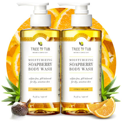 Picture of Tree to Tub Citrus Body Wash for Dry Skin & Sensitive Skin - pH Balanced Moisturizing Body Wash, Hydrating Sulfate Free Body Soap for Women & Men