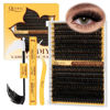Picture of QUEWEL DIY-Lash-Extension-Kit, 320Pcs 80D+100D Fluffy-Lash-Clusters 12-18mm Volume-Lash-Clusters-Kit with Lash Bond and Seal and Lash Tweezers Easy DIY at Home(80+100D Fluffy Kit)