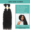 Picture of Human Braiding Hair for Boho Braids 110g 20 Inch Deep Water Wave Bulk Human Hair for Braiding No Weft 12A Wet and Wavy Curly Human Hair Extensions 2 Bundles/Pack Natural Color