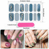 Picture of 140 Pcs 10 Sheets Full Wrap Nail Stickers Polish Strips Gradient Stickers Glitter Self Adhesive DIY Art Decals Strips with 2 Pcs Nail Files for Holiday Decor (Classic Style)