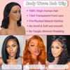 Picture of FASCARA Body Wave Bob Wig Human Hair 13x4 Transparent Lace Front Wig Pre Plucked 12 Inch Bob Human Hair Wig for Women 180% Density Natural Color