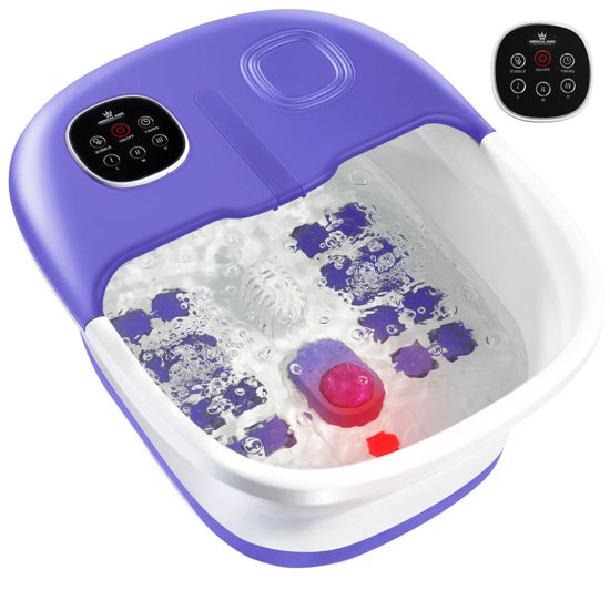 Picture of Medical king Foot Spa with Heat and Massage and Jets Includes A Remote Control A Pumice Stone Collapsible Foot Spa Massager with Heat and Massage Bubbles and Vibration